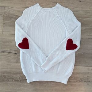 Lascana Elbow Heart Sweater, creamy white, size 8/10